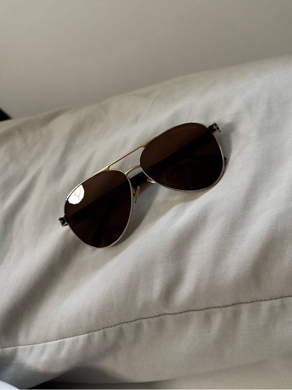 LV Classic Aviator Sunglasses - Brown Lenses, Gold Frame